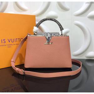 LV包 LV女包 N95509 CapucinesBB手袋 黑色Taurillon皮革 LV肩背女包 LV單肩斜跨女包  ydh3138
