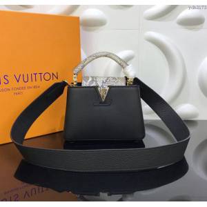 LV包 LV女包 N95509迷你 Capucines迷你手袋 蟒蛇皮頂部手柄 LV手腕包 LV單肩斜挎包  ydh3173