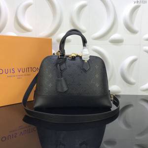 LV包 LV女包 PM手袋全皮壓花女包 LV黑色貝殼包 LV全皮手提包  ydh3320