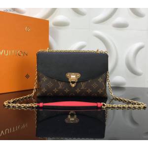 LV包包 LV新款女包 新版Saint Placide手袋 LV老花配皮鏈條斜挎女包  ydh3638