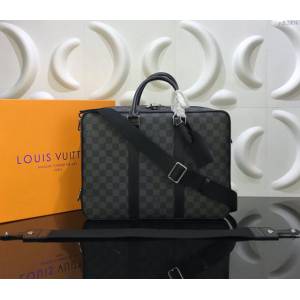 lv新款包包 路易威登Dandy公事包 lv男士公事包 Damier Graphite帆布  ydh3904