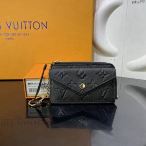 LV專櫃新款卡包 路易威登Recto Verso卡夾 M69420 LV黑色全皮壓花信封式零錢包  ydh4377