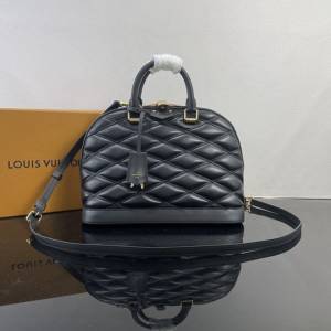LV路易威登2023专柜新款M23688 羊皮革Alma小号手袋Malletage菱形图案手提包 ydh5458