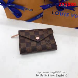 路易威登LV頂級原單 N61700啡格粉Victorine錢夾 ZY1080