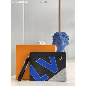 LV專櫃2023新款Standing Pouch手拿包 M81310 路易威登縫線抒寫大號LV字母男士手包 dn1133