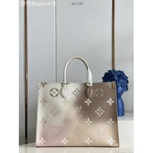 LV專櫃2023新款OnTheGo大號手袋 M46076杏 路易威登全新漸變色手提托特包 dn1135