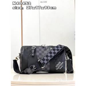 LV專櫃2023新款City Keepall手袋 N40452 路易威登棋盤格紋男士單肩斜挎包 dn1168