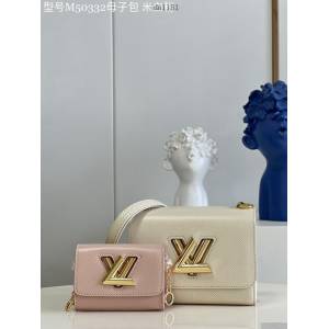 LV專櫃2023新款Twist小號手袋 M50332米白粉母子包 路易威登Epi皮革母子包鏈條肩背女包 dn1181