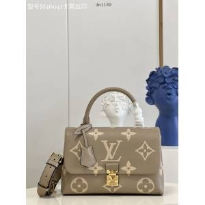 LV專櫃2023新款Empreinte壓紋皮革手提肩背女包 M46041卡其絲印 路易威登全新Madeleine中號手袋 dn1189