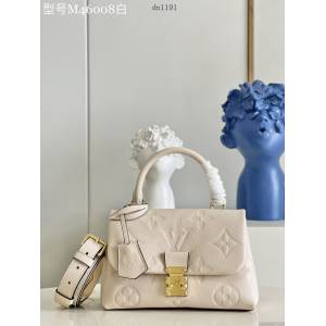 LV專櫃2023新款Madeleine BB手袋 M46008白 路易威登Empreinte壓紋皮革手提肩背女包 dn1191