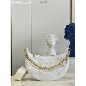 LV專櫃2023新款Over The Moon月亮手袋 M59959白 路易威登Monogram刺繡腋下肩背斜挎女包 dn1198