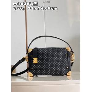 LV專櫃2023新款Petite Malle手袋 M46358黑 路易威登Side Trunk小號手提肩背女包 dn1233