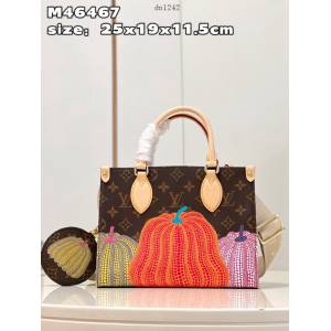 LV專櫃2023新款南瓜圖案手提tote包 M46467 LouisVuitton x Yayoi Kusama系列手袋 dn1242