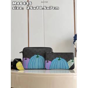 LV專櫃2023新款南瓜圖案男士單肩斜挎包 M46435 路易威登LV x YK Trio郵差包 dn1243