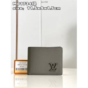 LV專櫃2023新款Multiple錢包 M81734綠 路易威登Aerogram皮革男士短夾錢包 dn1263