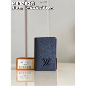 LV專櫃2023新款Aerogram系列男士口袋錢夾卡包 M81730藍 路易威登經典袋裝萬用錢包 dn1269