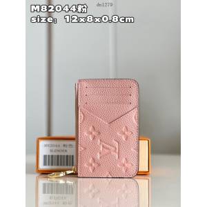 LV專櫃2023新款Romy名片夾 M82044粉 路易威登男女款拉鏈零錢卡包 dn1279
