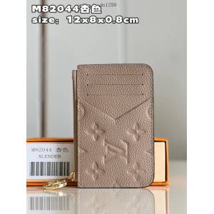 LV專櫃2023新款Romy名片夾 M82044杏色 路易威登男女款拉鏈零錢卡包 dn1280