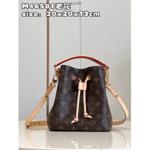 LV專櫃2023新款NéoNoé BB手袋 M46581老花 路易威登經典老花水桶包肩背女包 dn1308
