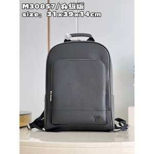 LV專櫃2023新款Adrian雙肩包 M30857 路易威登升級版頭層皮男士後背包 dn1400