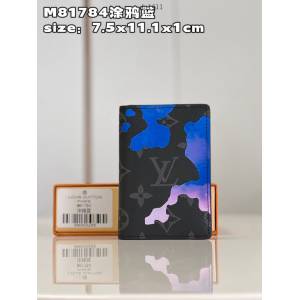 LV專櫃2023新款Room with a View系列卡包 M81784塗鴉藍 路易威登飄浮雲朵圖案經典口袋錢夾 dn1411