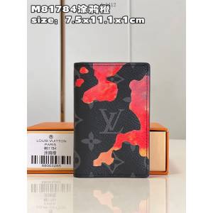 LV專櫃2023新款Room with a View系列卡包 M81784塗鴉藍 路易威登飄浮雲朵圖案經典口袋錢夾 dn1412