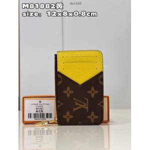 LV專櫃2023新款Romy名片夾 M81882老花黃 路易威登經典男女款零錢卡包 dn1458
