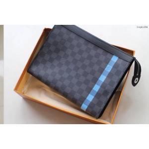 lv手包 N64444 新款Pochette Voyage中號手袋 lv男士手拿包  lvqb1256