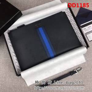 PRADA普拉達 專櫃最新款式 十字紋牛皮 男士手包 2NG005 DD1185