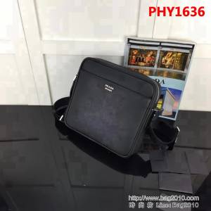 普拉達PRADA原單 PRADA最新款2VH014克色 男士單肩斜挎包 官網同步 PHY1636