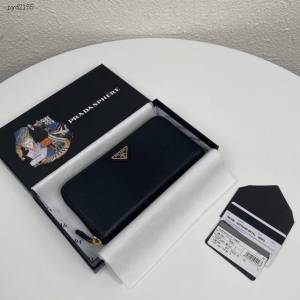 prada錢包 普拉達專櫃最新款 摔紋牛皮男士長錢包 1ML506 prada經典款單拉鏈錢包  pyd2155