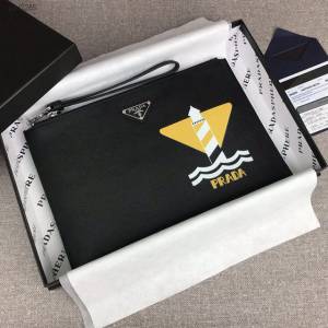 prada手包 普拉達十字紋牛皮手拿包 2NG005 PRADA限量版最新摩登態度系列手包  pyd2265