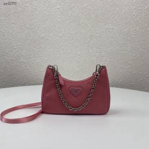 prada女包 普拉達新款mini Hobo粉色手拎包 1TT122 Prada單肩斜挎包 Prada三合一腋下包  pyd2355