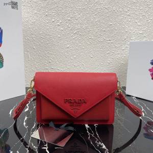prada女包 普拉達新款女士斜挎包 1BP020 Prada單肩小包 Saffiano皮 Prada翻蓋包  pyd2366