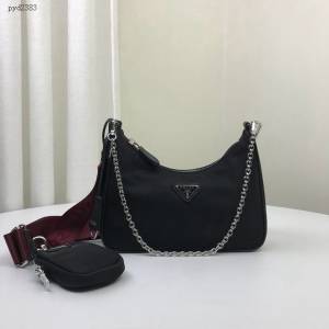 prada女包 普拉達2020新款nylon Hobo手拎包 時尚百搭 prada腋下包 1BH204 Prada單肩斜挎包  pyd2383