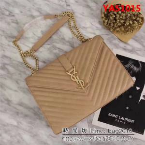 YSL聖羅蘭 經典款 互扣式金屬YSL標誌 原版南非皮肩背包 26588 YAS1015