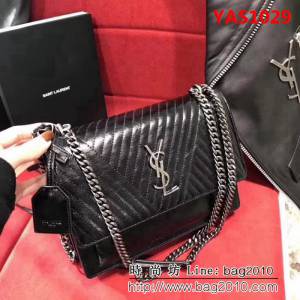 YSL聖羅蘭 王子文同款 經典sunset刺繡條紋鏈條包 26608 YAS1029