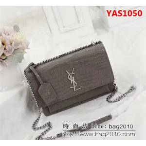 YSL聖羅蘭 專櫃最新 鄭秀文同款 鱷魚紋日落包 EY442906 YAS1050