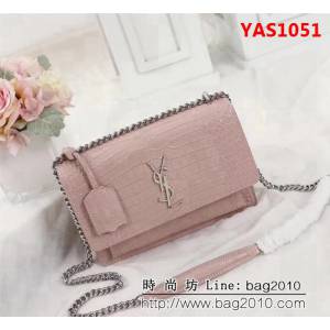 YSL聖羅蘭 專櫃最新 鄭秀文同款 鱷魚紋日落包 EY442906 YAS1051