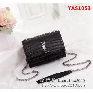YSL聖羅蘭 頂級原版 最新迷你款 鱷魚紋鏈條小包 452157E YAS1053