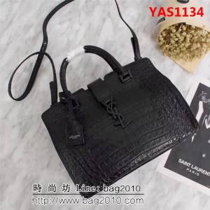YSL聖羅蘭 經典老款 專櫃品質 牛皮壓鱷魚紋手提肩背包 75093-2 YAS1134