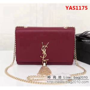 YSL聖羅蘭 經典款 原版南非牛皮 原版五金 鏈條斜挎包 311227 YAS1175