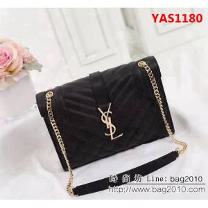 YSL聖羅蘭 爆款 魚子醬紋牛皮鏈條單肩斜挎包 26808-1 YAS1180