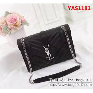 YSL聖羅蘭 爆款 魚子醬紋牛皮鏈條單肩斜挎包 26808-1 YAS1181