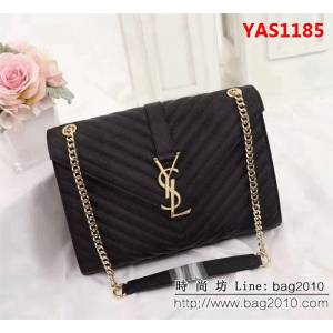 YSL聖羅蘭 經典款 互扣式球紋金屬YSL標誌 原版球紋皮肩背包 26588 YAS1185