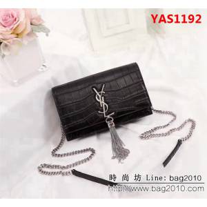 YSL聖羅蘭 爆款 鱷魚紋Saint Laurent 黑色鏈條包 26817-1 YAS1192