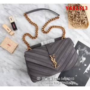 YSL聖羅蘭 王子文同款 經典sunset刺繡條紋鏈條包 26608 YAS1313
