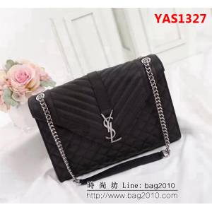 YSL聖羅蘭 爆款 魚子醬紋牛皮鏈條單肩斜挎包 26808 YAS1327
