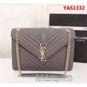 YSL聖羅蘭 經典款 互扣式金屬YSL標誌 原版南非皮肩背包 26588 YAS1332