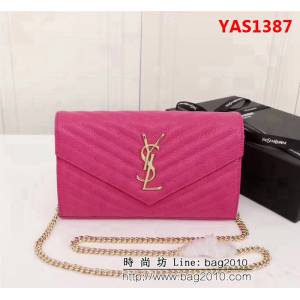 YSL聖羅蘭 爆款 魚子醬牛皮鏈條小包 可當手包用 26801 YAS1387